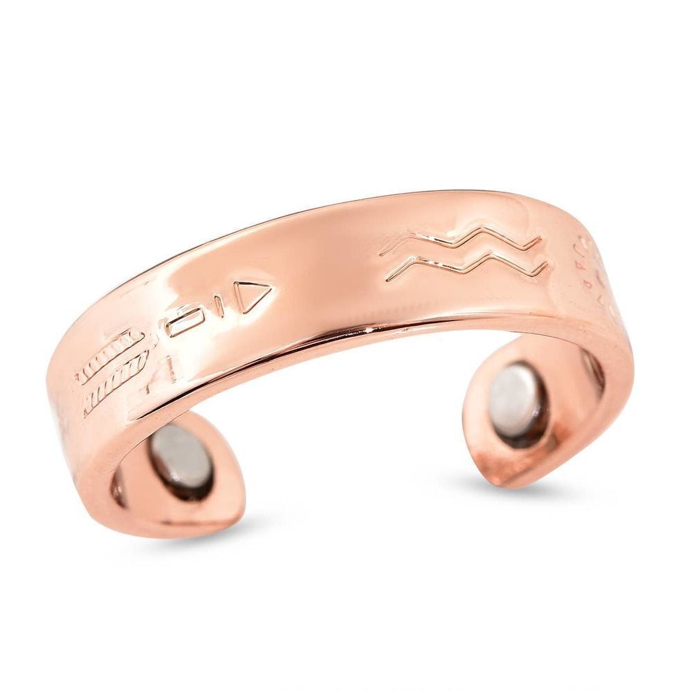 Magnetic By Design Tribal Pattern Open Shank Ring in Rosetone